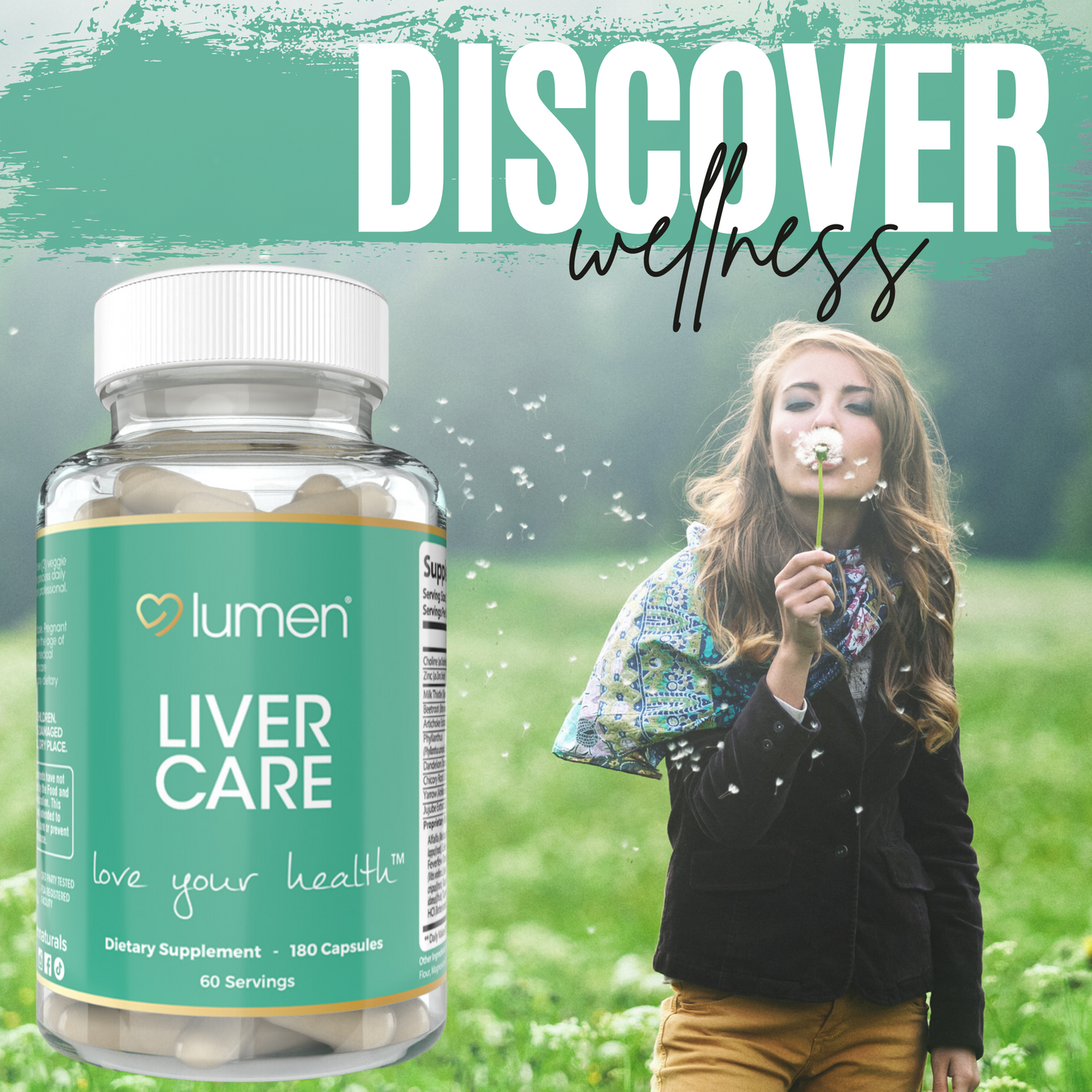 Lumen Naturals Liver Care for Women – With Milk Thistle, Dandelion, Zinc & Beetroot – Renewal Support Supplement – 180 Capsules – 60 Servings – Non-GMO & Gluten-Free