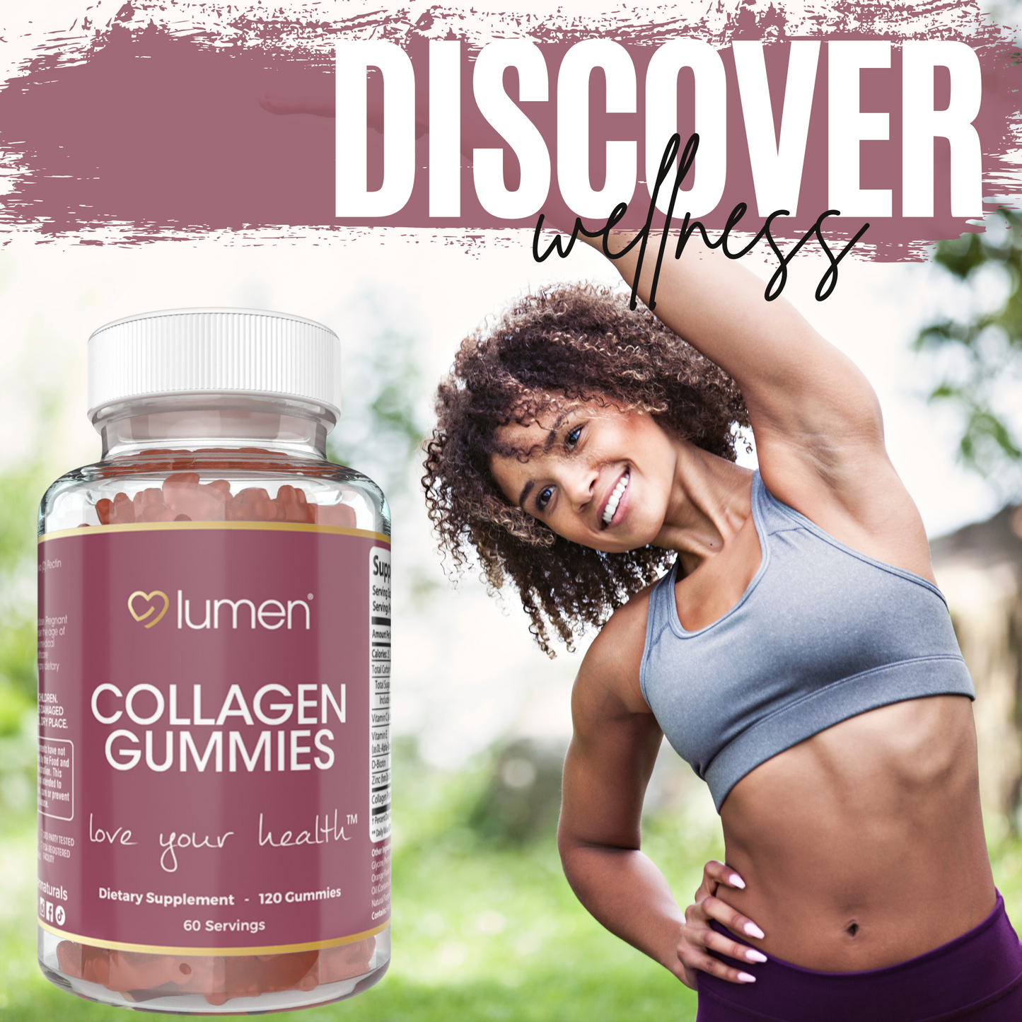 Lumen Naturals Collagen Gummies for Women – Collagen Peptides with Vitamin C, E, Biotin, and Zinc – 120 Gummies – 60 Servings – Supports Beauty and Skin Health