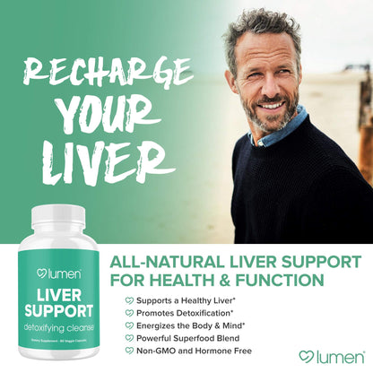 Liver Support - Powerful Detoxifying Cleanse Supplement - Contains Milk Thistle, Dandelion, Turmeric, Ginger, Beet Root, Berberine, & Artichoke Extract - 60 Vegetable Capsules (60 Count (Pack of 1)