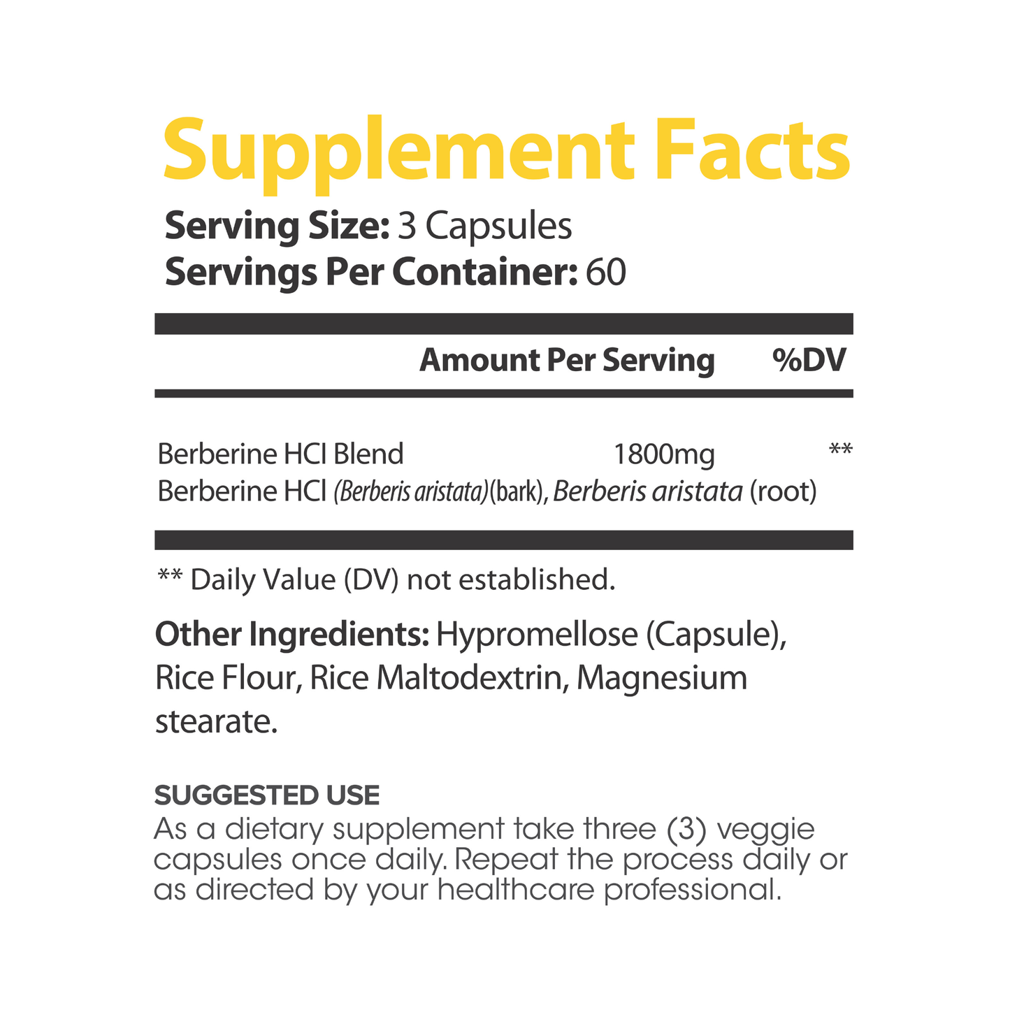 Berberine HCL 600mg