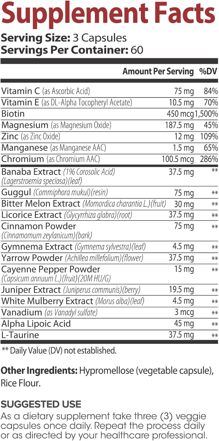 Lumen Naturals Gluco Goddess for Women - Cinnamon, Banaba, L-Taurine, Bitter Melon Extract - 180 Count - 60 Servings