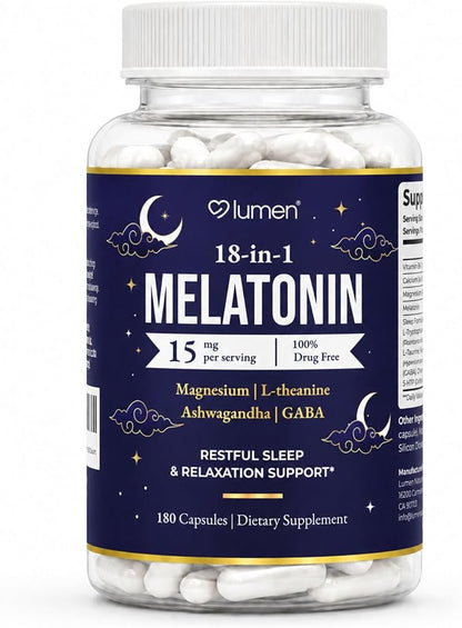 Lumen Naturals Sleep Formula For Women Melatonin Magnesium L-Tryptophan L-Theanine 1400+ mg