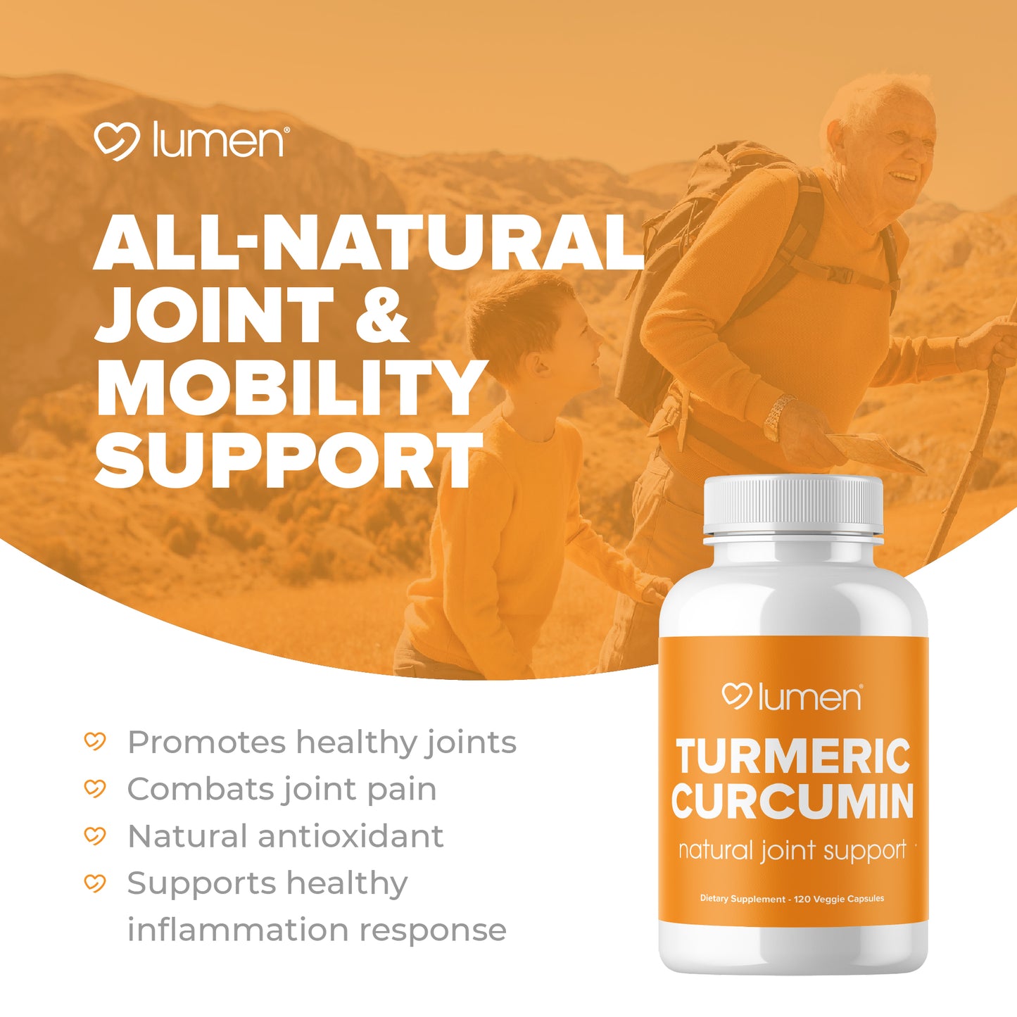 Turmeric Curcumin with BioPerine® - Organic Joint & Mobility Support - 1 Month Supply