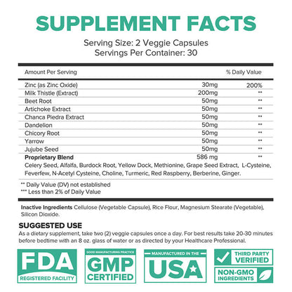 Liver Support 60 Count - Detoxifying Cleanse